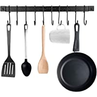 MaidMAX Soportes Organizadores para Utensilios de Cocina- Barra con 10 Ganchos Multiuso en Forma de S para Ollas y…